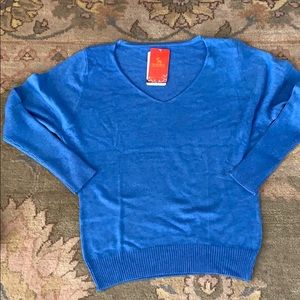 100% BLUE CASHMERE SWEATER S & M